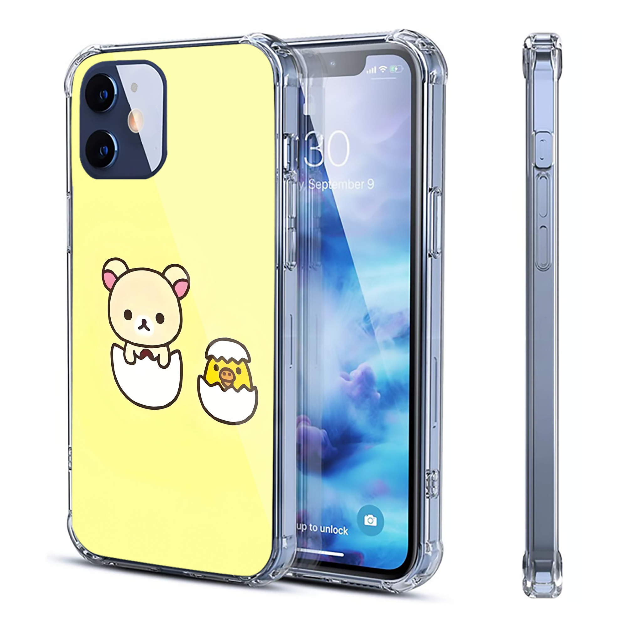 （画像用） リラックマ リラックマ キイロイトリ Rilakkuma Korilakkuma Kiiroitori 【iPhone 12シリーズ対応】透明スマホケース（クリアソフトケース）